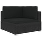 JUNG Vida Modular-Sofa-Eckteil 1 Stk. + Auflagen Poly Rattan Schwarz
