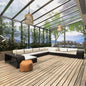 JUNG Vida 11-tlg. Garten-Lounge-Set mit Auflagen Poly Rattan Schwarz