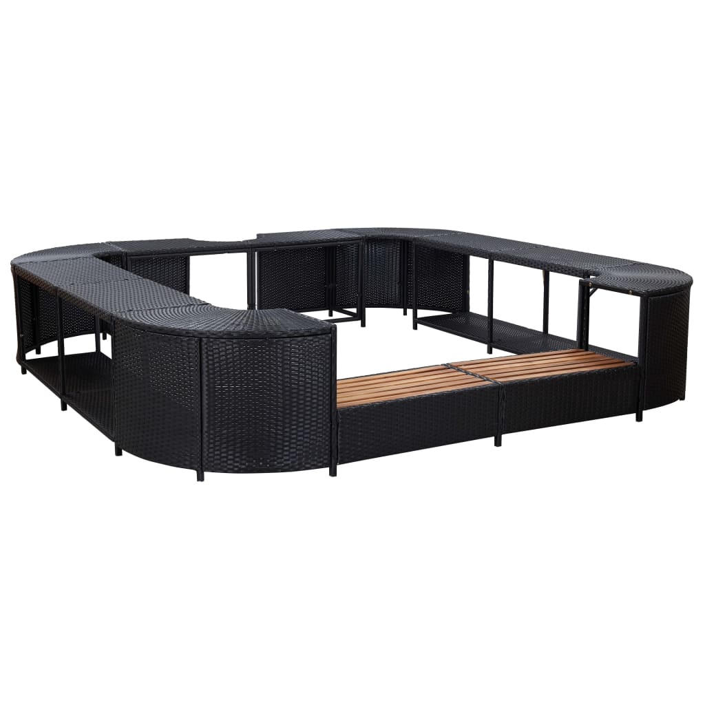 JUNG Vida Whirlpool-Umrandung Quadratisch Schwarz 268x268x55 Poly Rattan