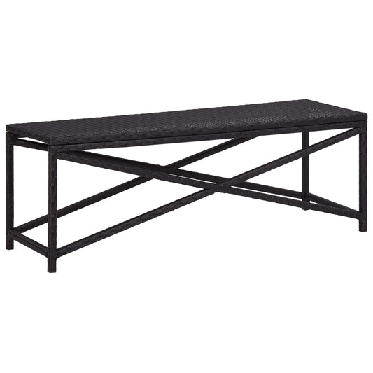 JUNG Vida Gartenbank 120 cm Poly Rattan Schwarz