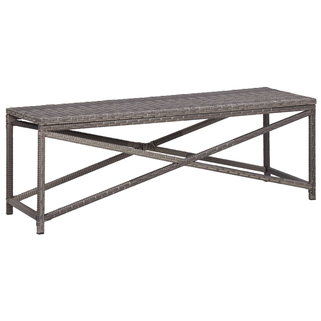 JUNG Vida Gartenbank 120 cm Poly Rattan Grau