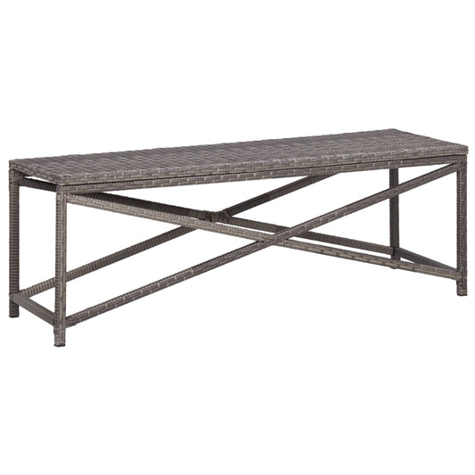 JUNG Vida Gartenbank 120 cm Poly Rattan Grau