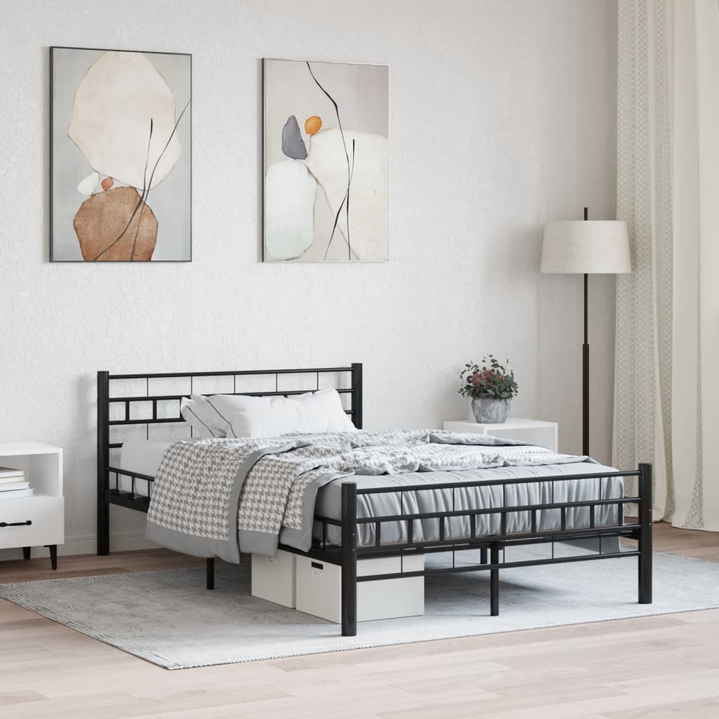 JUNG Vida Bettgestell Schwarz Stahl 140×200 cm