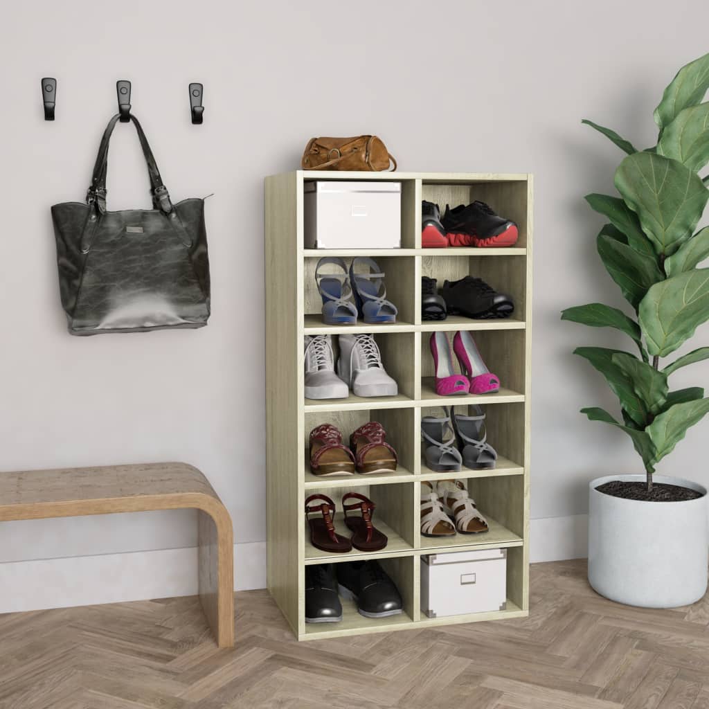 JUNG Vida Schuhregal Sonoma-Eiche 54x34x100,5 cm Holzwerkstoff