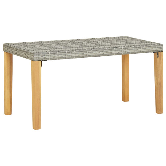 JUNG Vida Gartenbank 120 cm Grau Poly Rattan und Massivholz Akazie