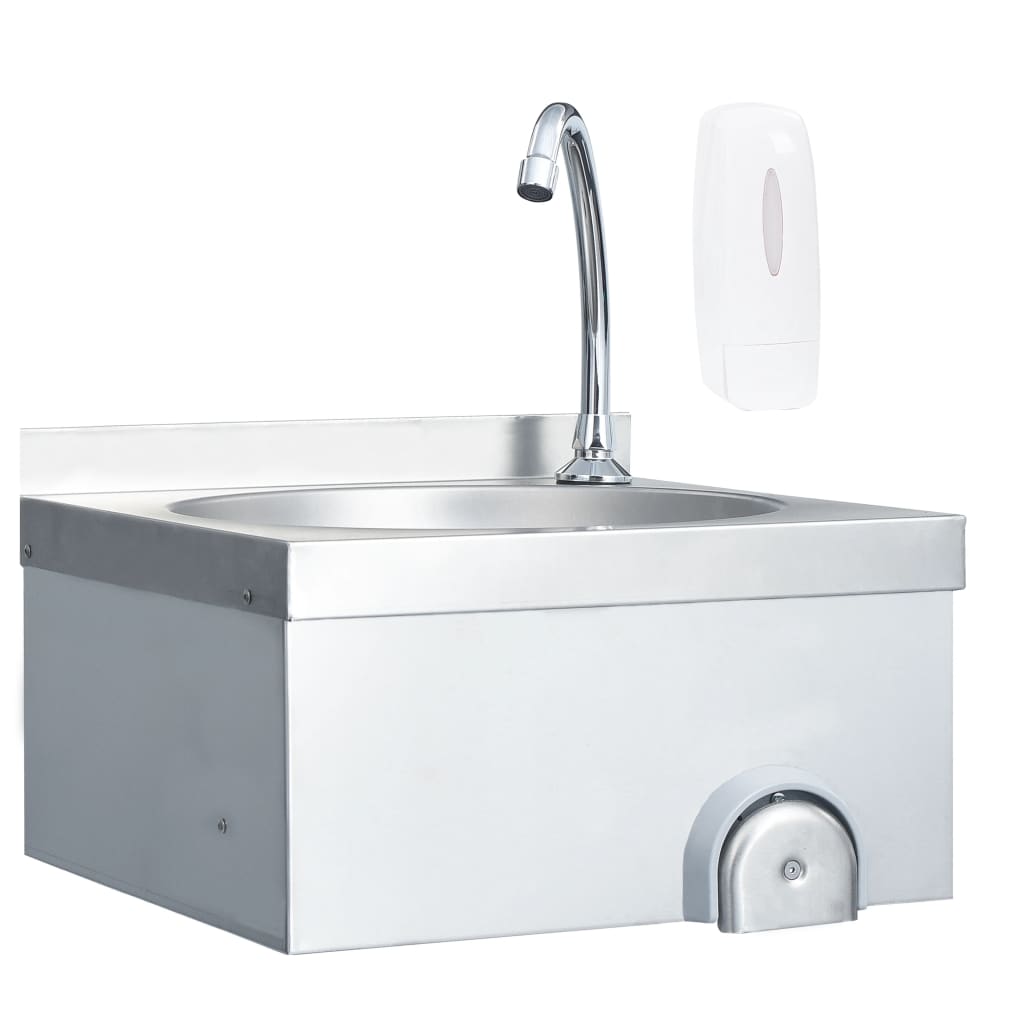 JUNG Vida Handwaschbecken mit Wasserhahn und Seifenspender Edelstahl
