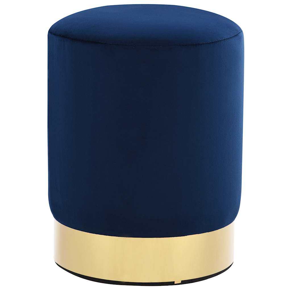 JUNG Vida Hocker Blau und Golden Samt 28 x 36 cm