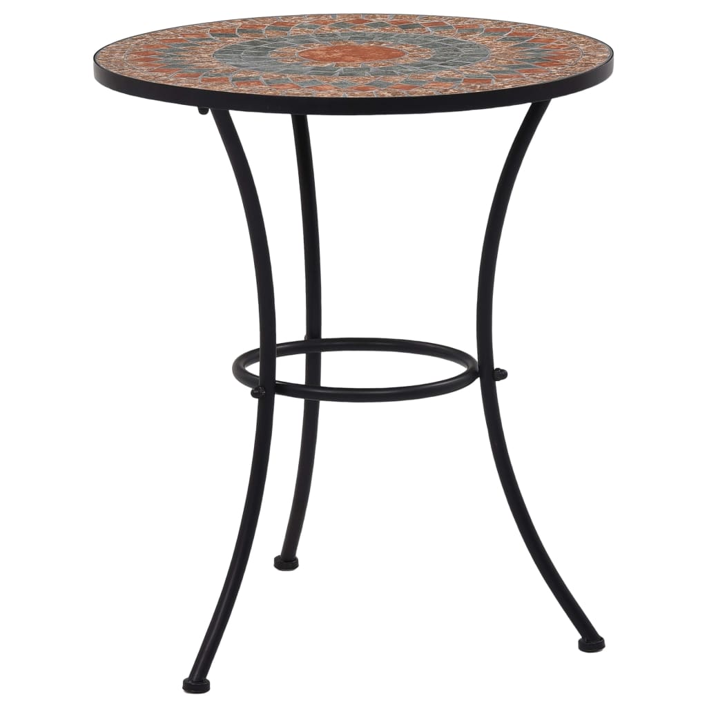 JUNG Vida Mosaik-Bistrotisch Orange/Grau 60 cm Keramik