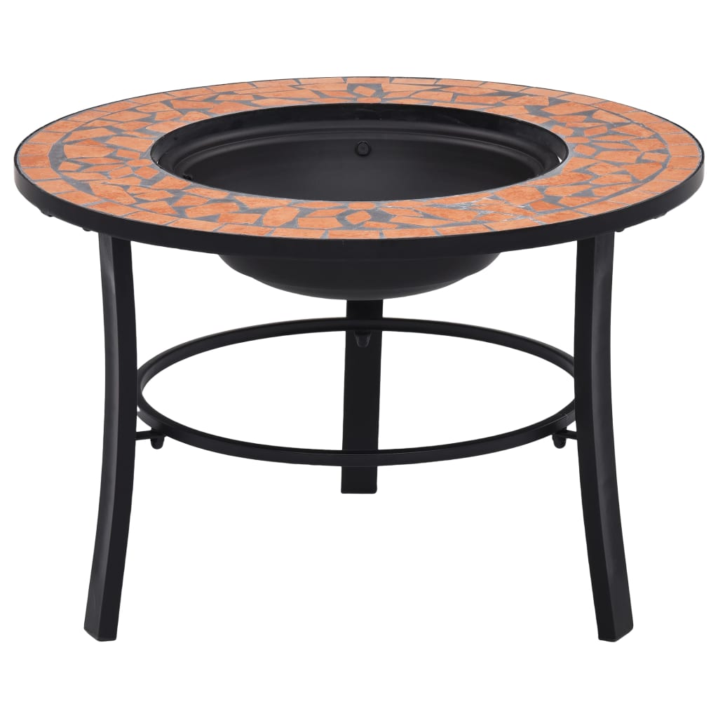 JUNG Vida vidaXl Feuerstelle Mosaik Keramik Terracotta 68 cm
