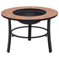 JUNG Vida vidaXl Feuerstelle Mosaik Keramik Terracotta 68 cm