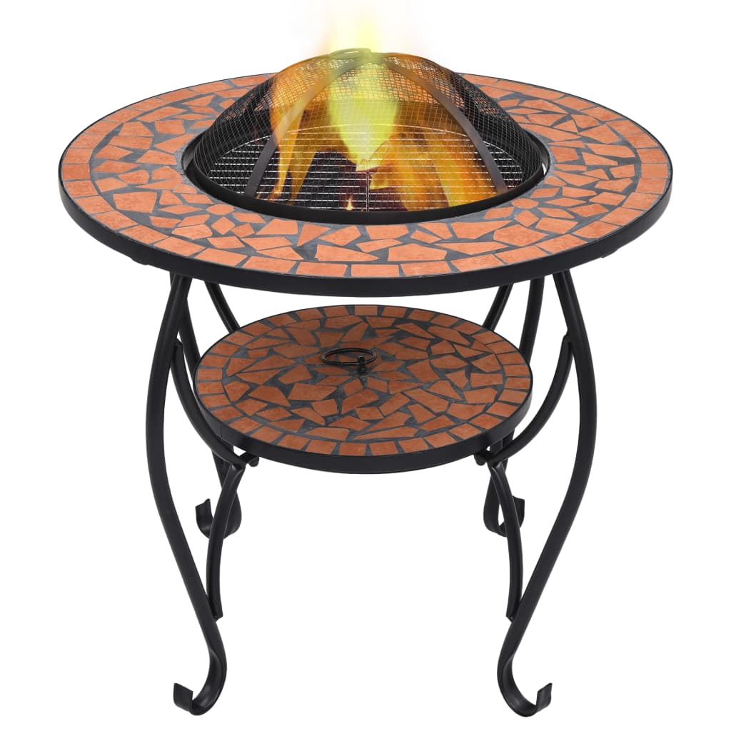 JUNG Vida Feuertisch Mosaik Keramik Terracotta 68 cm