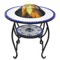 JUNG Vida Feuertisch Mosaik Keramik Blau und Weiß 68 cm