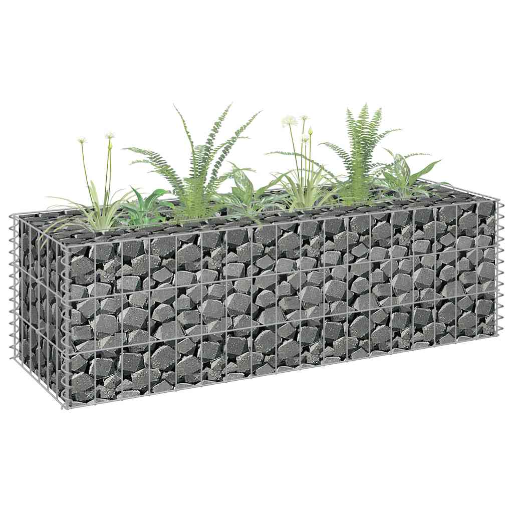 JUNG Vida Gabionen-Hochbeet Verzinkter Stahl 90×30×30 cm