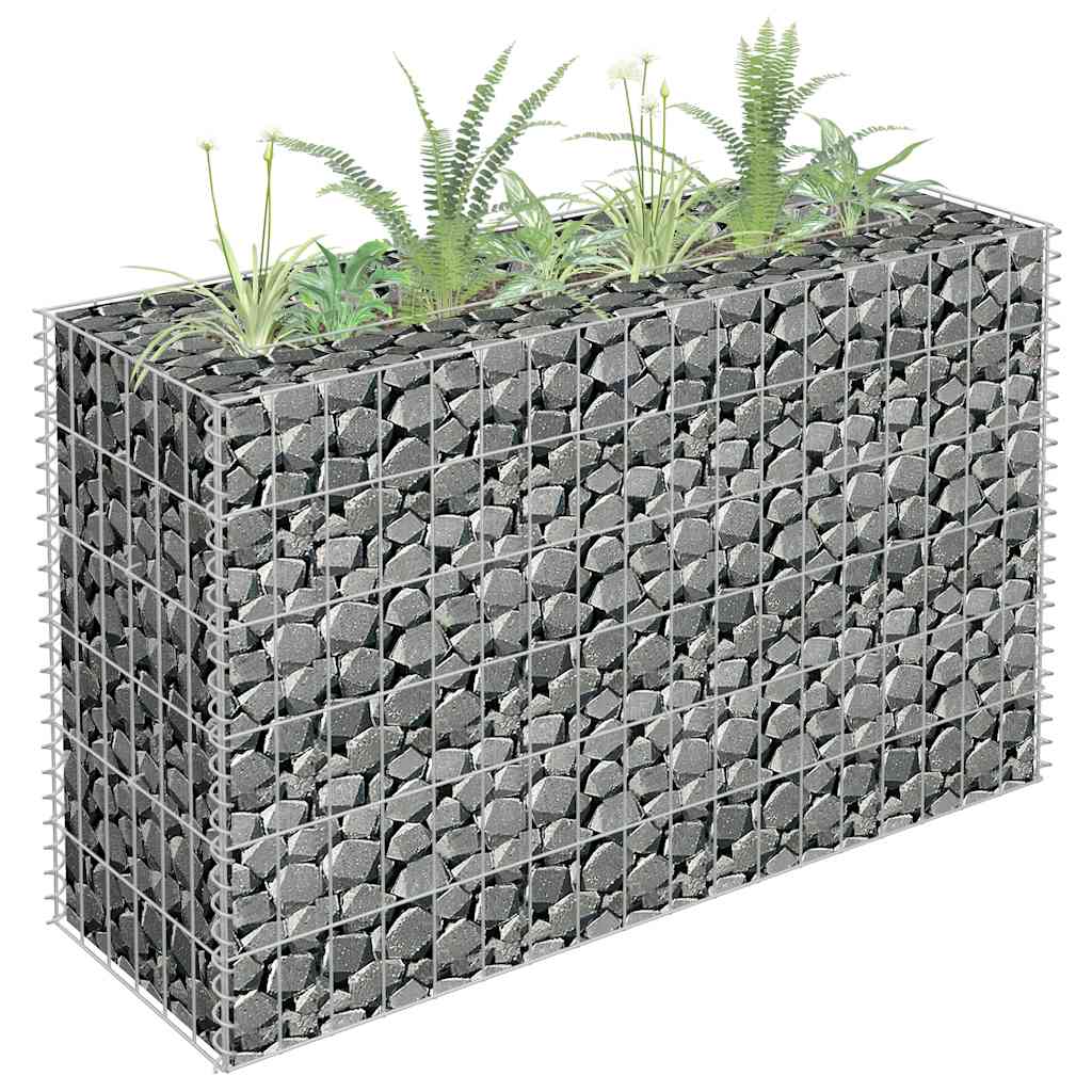 JUNG Vida Gabionen-Hochbeet Verzinkter Stahl 90×30×60 cm