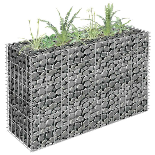 JUNG Vida Gabionen-Hochbeet Verzinkter Stahl 90×30×60 cm