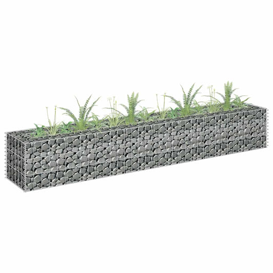 JUNG Vida Gabionen-Hochbeet Verzinkter Stahl 180×30×30 cm