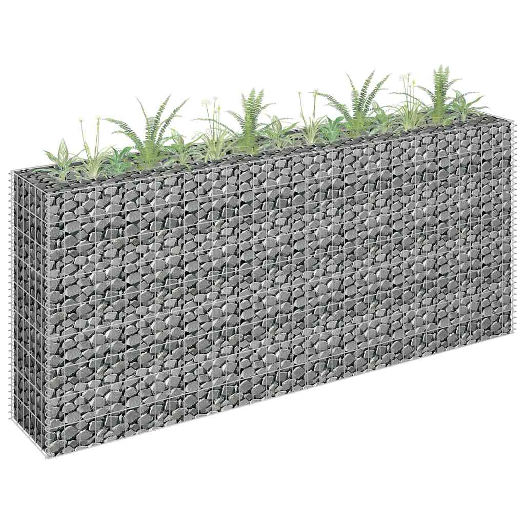JUNG Vida Gabionen-Hochbeet Verzinkter Stahl 180×30×90 cm