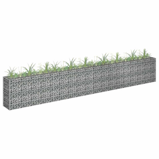 JUNG Vida Gabionen-Hochbeet Verzinkter Stahl 360×30×60 cm