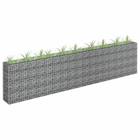 JUNG Vida Gabionen-Hochbeet Verzinkter Stahl 360×30×90 cm