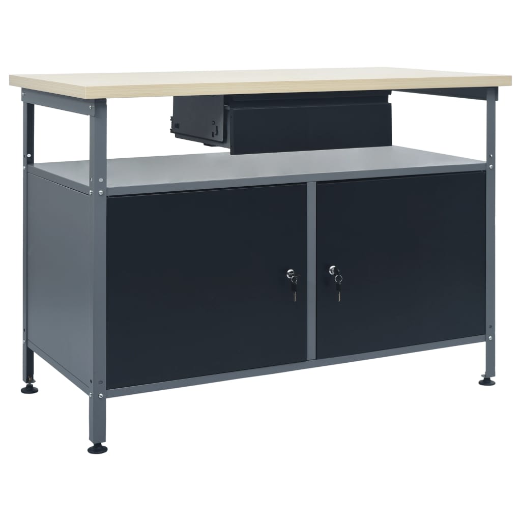 JUNG Vida Werkbank Schwarz 120x60x85 cm Stahl