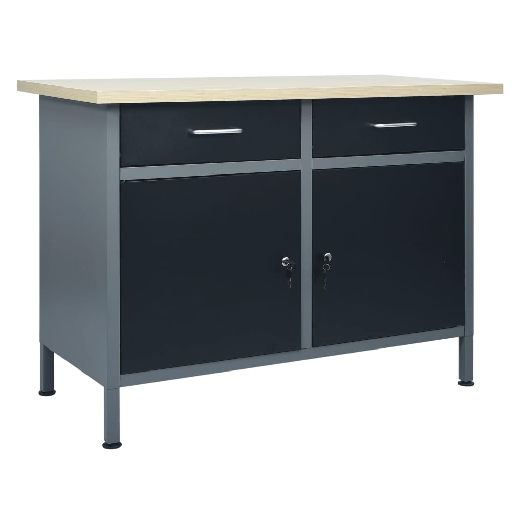 JUNG Vida Werkbank Schwarz 120x60x85 cm Stahl