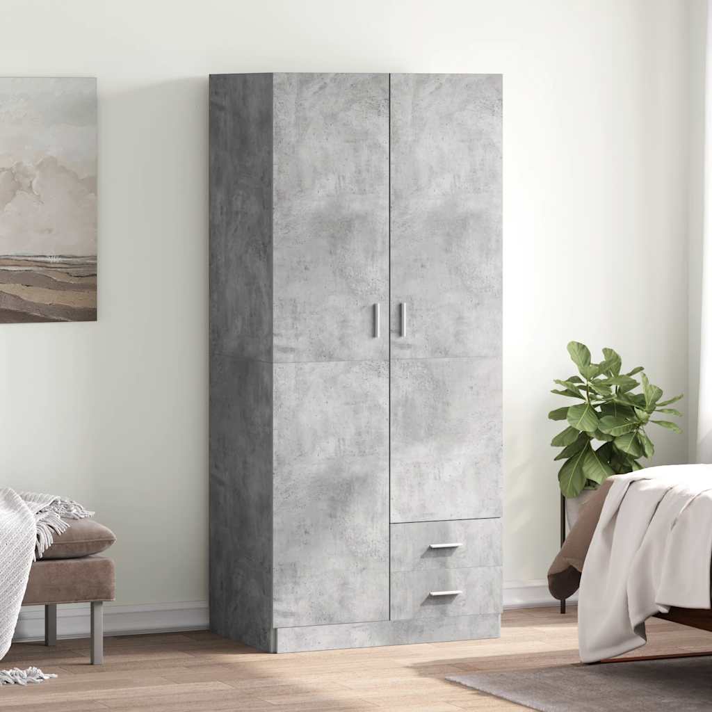 JUNG Vida Kleiderschrank Betongrau 80x52x180 cm Holzwerkstoff