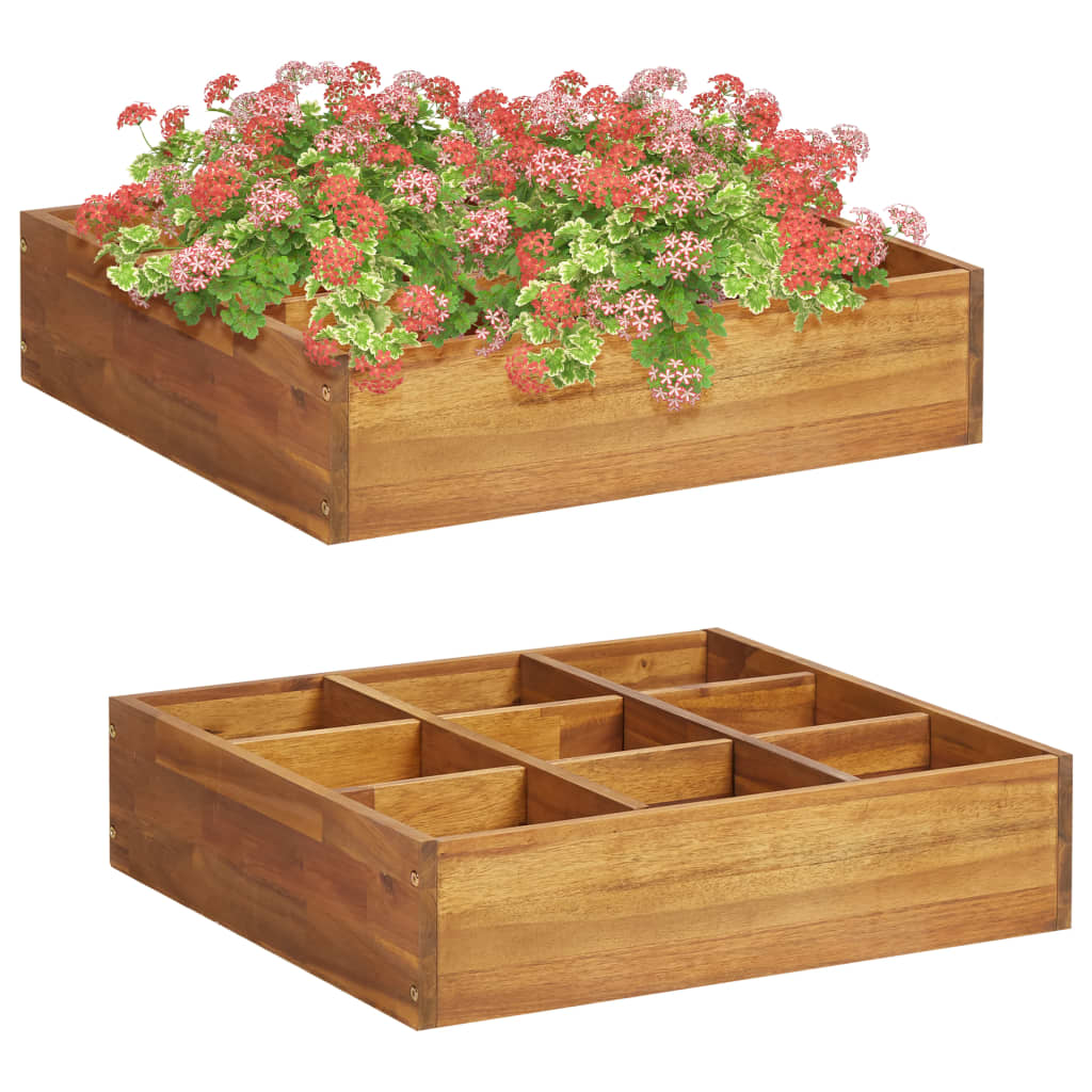 JUNG Vida Garten-Hochbeet für Kräuter Massivholz Akazie 60 x 60 x 15 cm