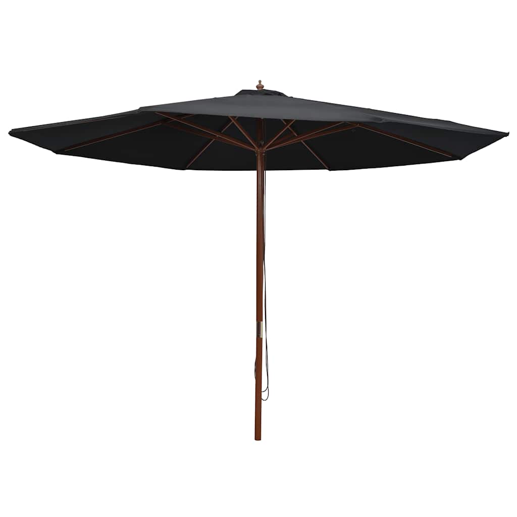 JUNG Vida Sonnenschirm mit Holzmast 350 cm Schwarz