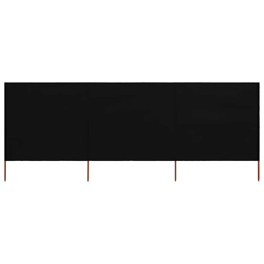 JUNG Vida 3-teiliges Windschutzgewebe 400 x 120 cm Schwarz