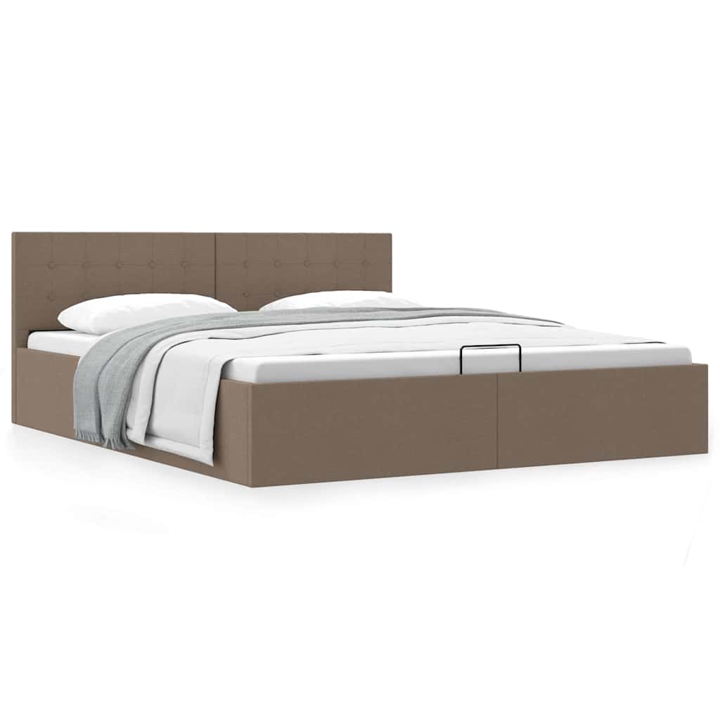 JUNG Vida Stauraumbett Hydraulisch Taupe Stoff 160×200 cm