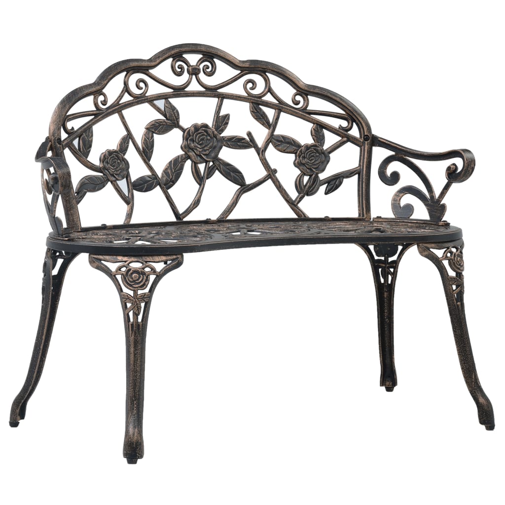 JUNG Vida Gartenbank 100 cm Aluminiumguss Bronzefarben