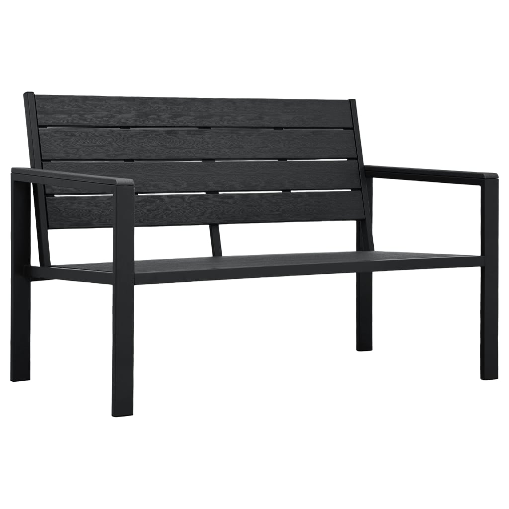 JUNG Vida Gartenbank 120 cm HDPE Schwarz Holz-Optik