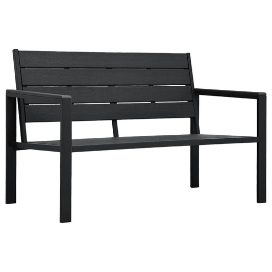 JUNG Vida Gartenbank 120 cm HDPE Schwarz Holz-Optik