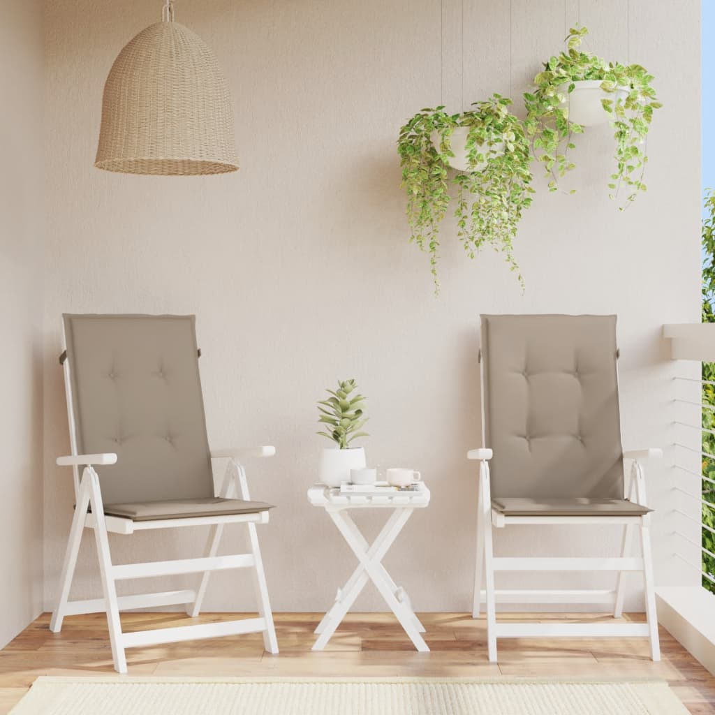 JUNG Vida Gartenstuhlauflagen für Hochlehner 2Stk. Taupe 120x50x3cm Stoff