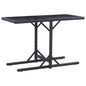 JUNG Vida Gartentisch Schwarz 110×53×72 cm Glas und Poly Rattan