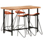 JUNG Vida 5-tlg. Bar-Set Massivholz und Echtleder