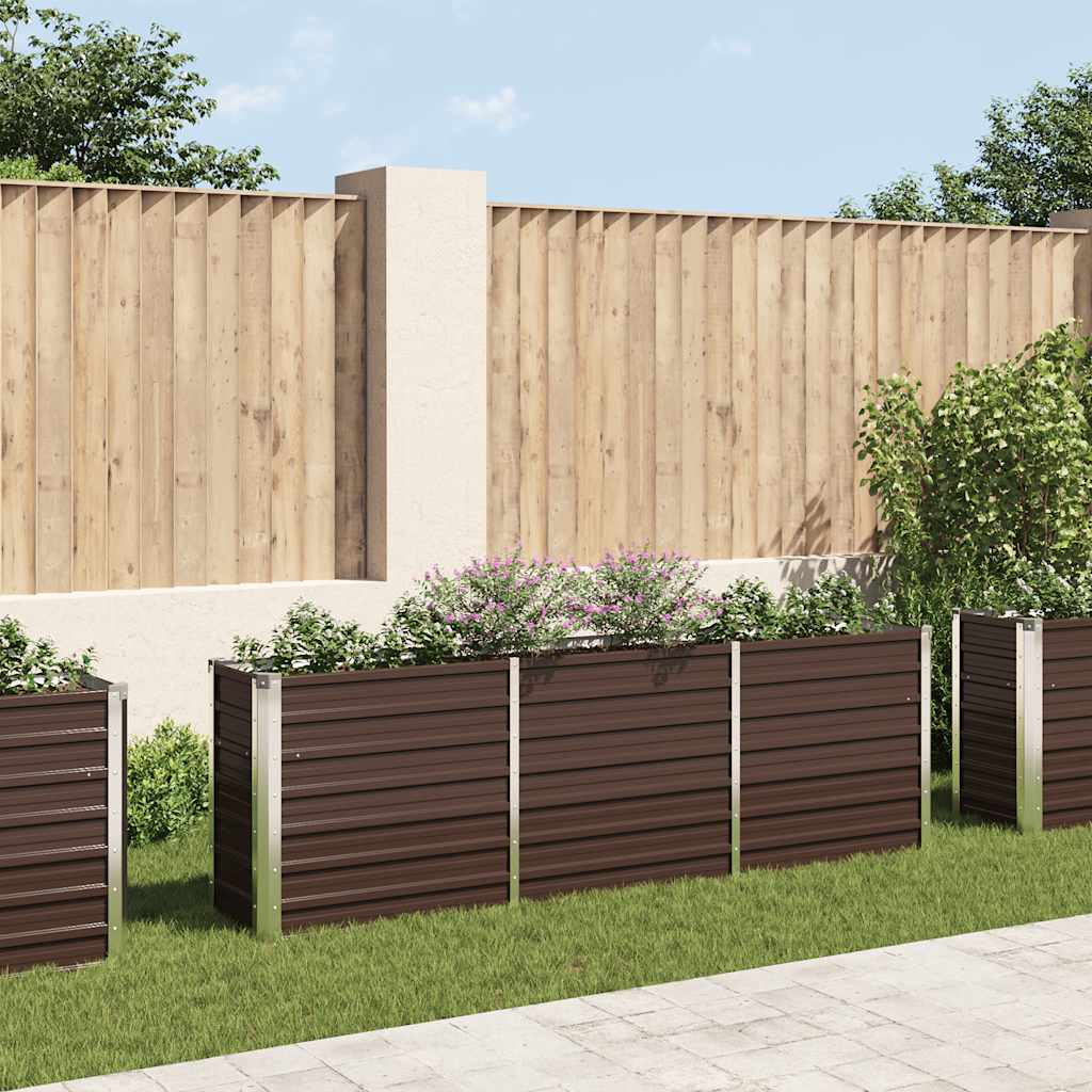 JUNG Vida Garten-Hochbeet Verzinkter Stahl 240×40×77 cm Braun
