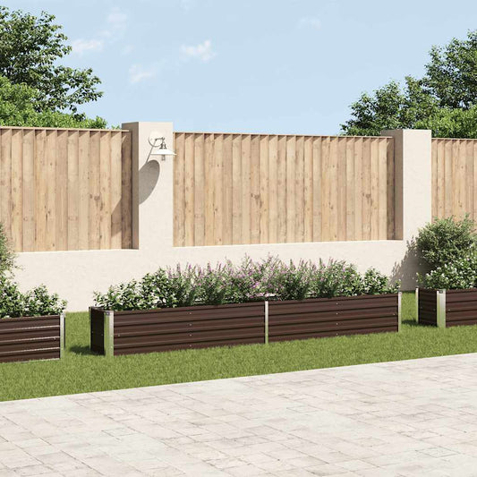 JUNG Vida Garten-Hochbeet Verzinkter Stahl 320×40×45 cm Braun