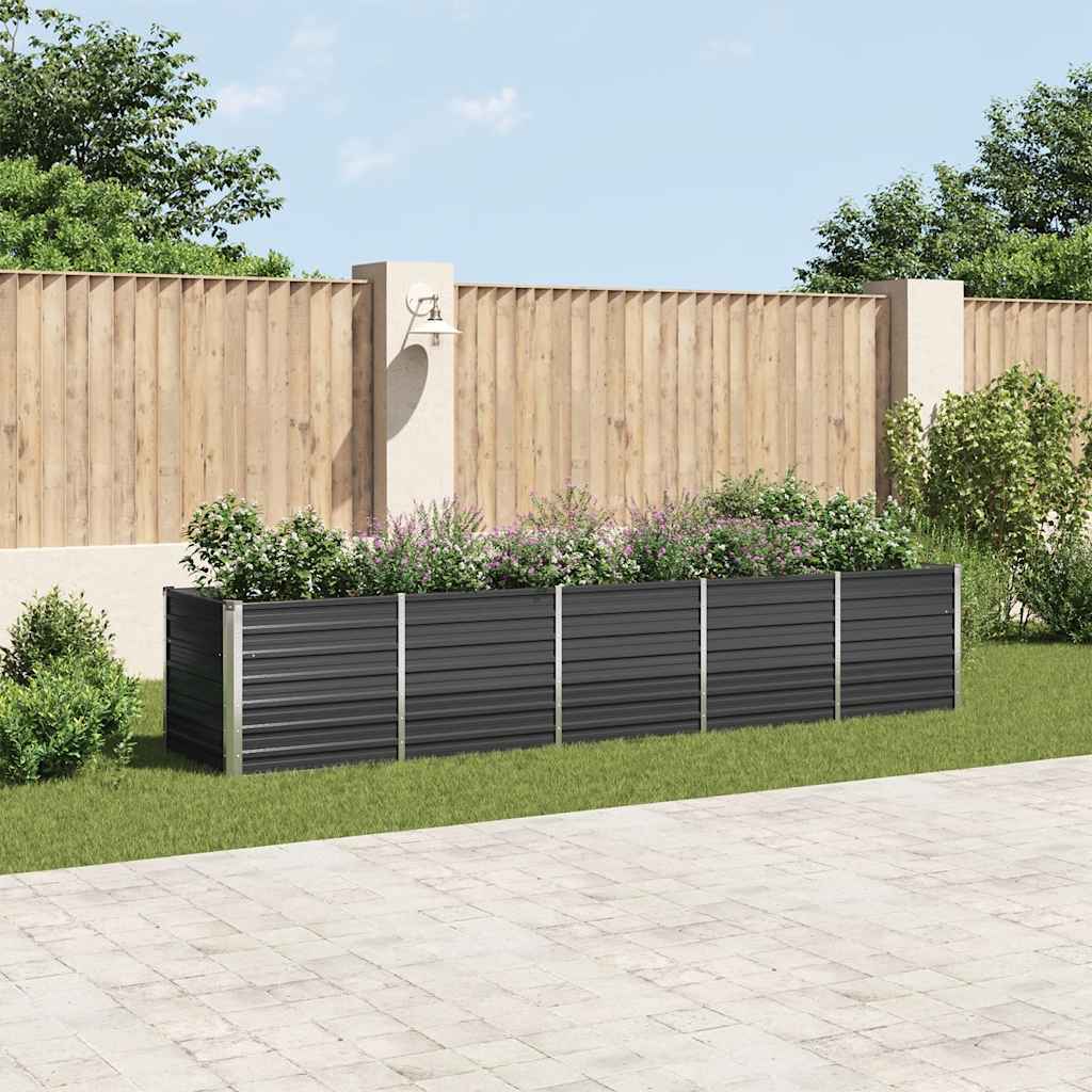 JUNG Vida Garten-Hochbeet Verzinkter Stahl 400x80x77 cm Anthrazit