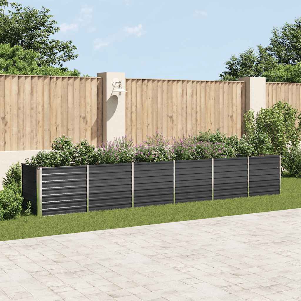 JUNG Vida Garten-Hochbeet Verzinkter Stahl 480x80x77 cm Anthrazit