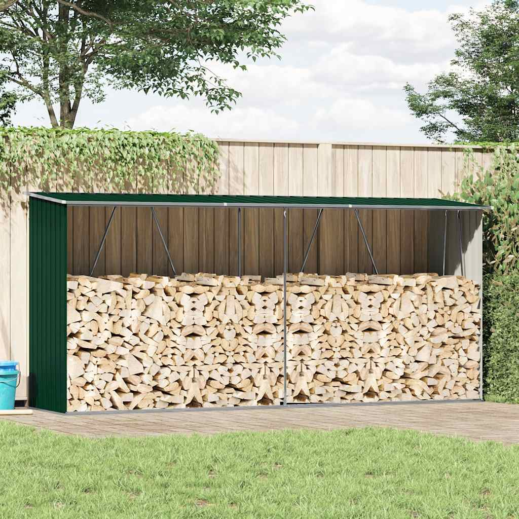JUNG Vida Brennholzlager Verzinkter Stahl 330x84x152 cm Grün
