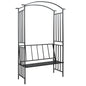 JUNG Vida Rosenbogen mit Bank Schwarz 128x50x207 cm Eisen