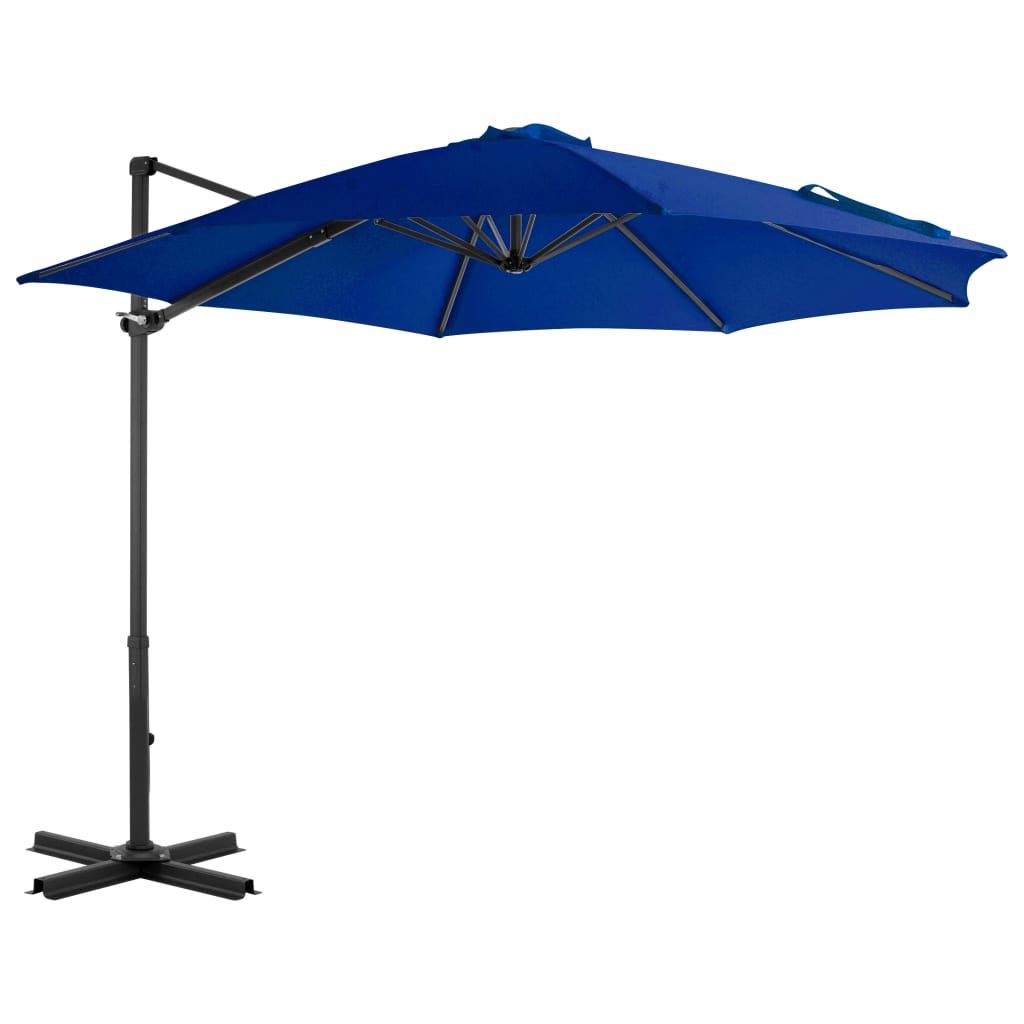 JUNG Vida Ampelschirm mit Aluminium-Mast 300 cm Azurblau
