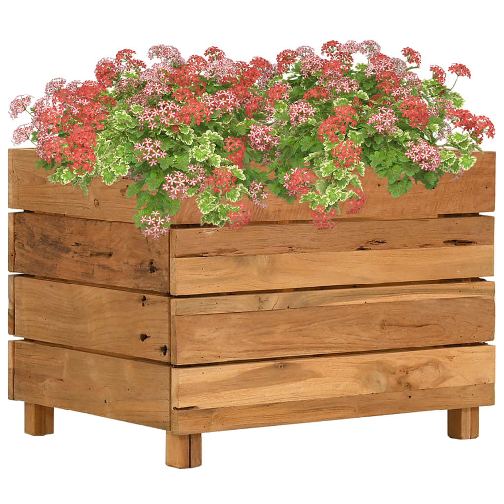 JUNG Vida Hochbeet 50x40x38 cm Teak Altholz und Stahl