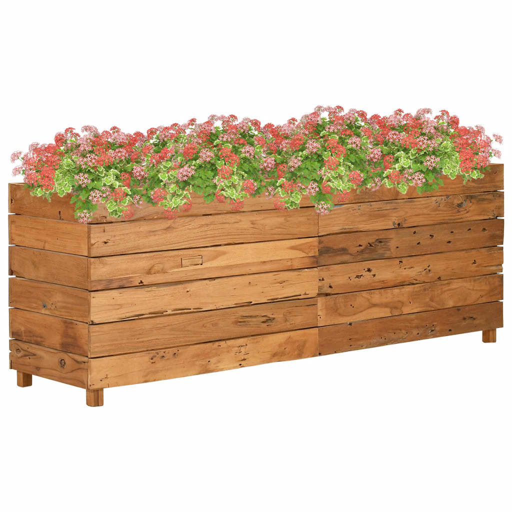 JUNG Vida Hochbeet 150x40x55 cm Teak Altholz und Stahl