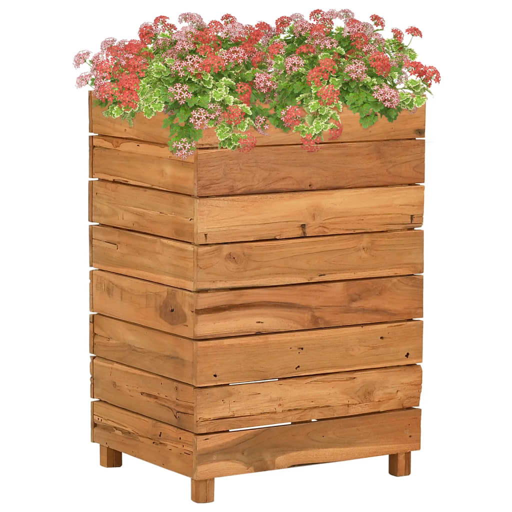 JUNG Vida Hochbeet 50x40x72 cm Teak Altholz und Stahl