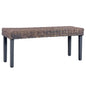 JUNG Vida Sitzbank 110 cm Grau Natur Kubu-Rattan und Massivholz Mahagoni