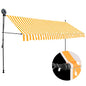 JUNG Vida Einziehbare Markise Handbetrieben mit LED 350 cm Weiß Orange