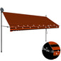 JUNG Vida Einziehbare Markise Handbetrieben mit LED 350 cm Orange Braun