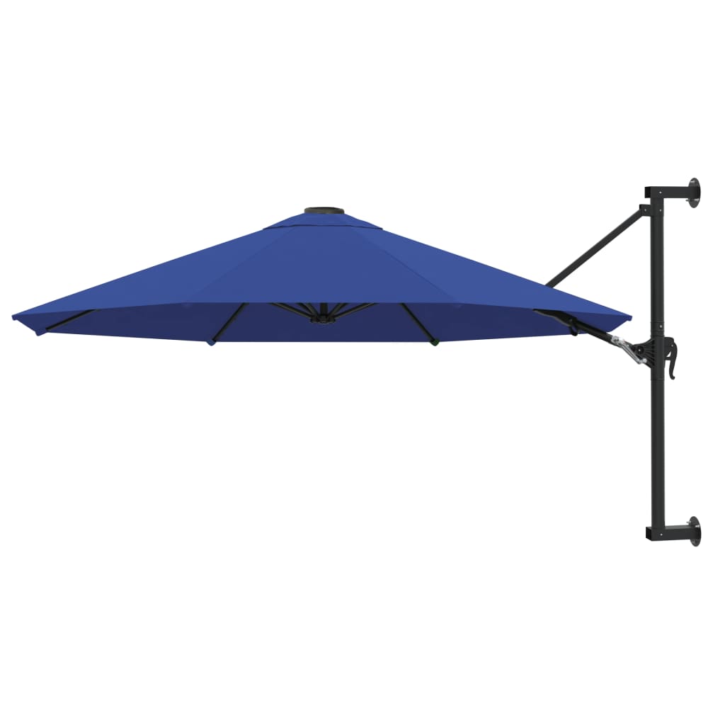 JUNG Vida Sonnenschirm zur Wandmontage mit Metall-Mast 300 cm Blau
